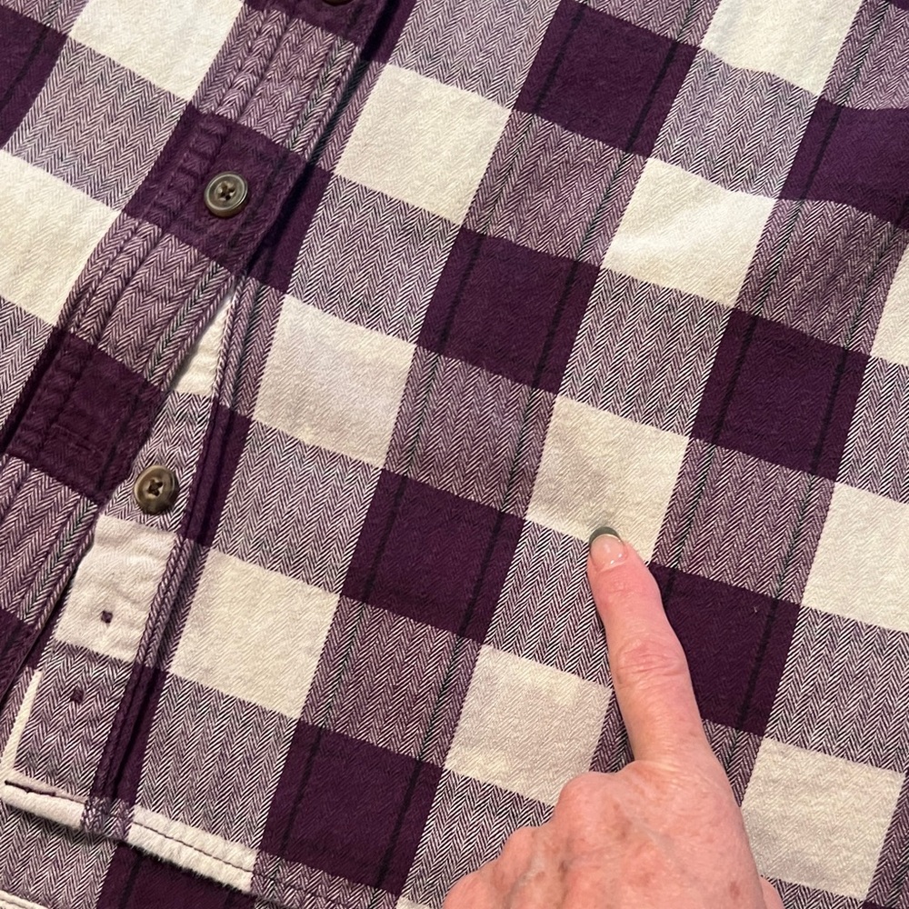 Duluth Trading Co Purple Plaid Button Down Shirt - Picture 4 of 6